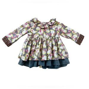 Matilda Jane Sz 6 Character Counts Noel Top Floral Tulip Long Sleeve Tunic